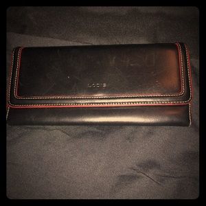 Lodis Black Leather Wallet/ Wristlet
